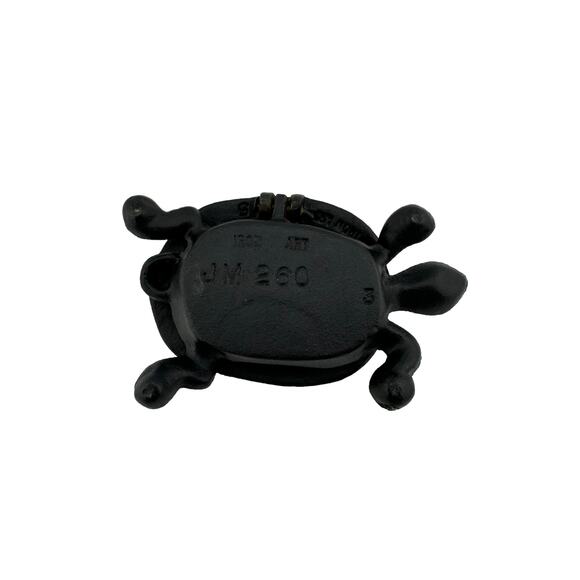 Vintage Iron Art Black Metal Turtle Trinket Ring Box - Picture 6 of 6